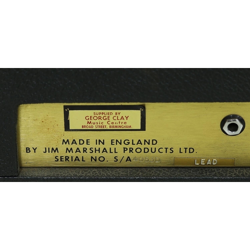 1231 - 1972 Marshall JMP 1987 guitar amplifier head, made in England, with contemporary dust cover*Please n... 