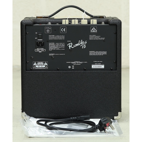 1235 - Fender Rumble 15 guitar amplifier, boxed*Please note: Gardiner Houlgate do not guarantee the full wo... 