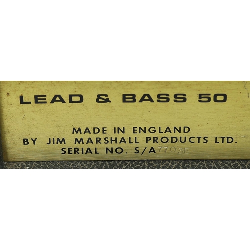 1280 - 1973 Marshall JMP Lead & Bass 50 1964 guitar amplifier head, made in England*Please note: Gardin... 