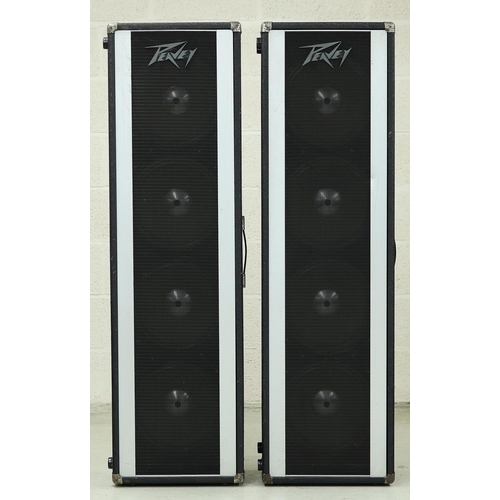 1295 - Peavey Standard PA Mixer Amp amplifier head; together with a pair of Peavey 412 column speaker cabin... 