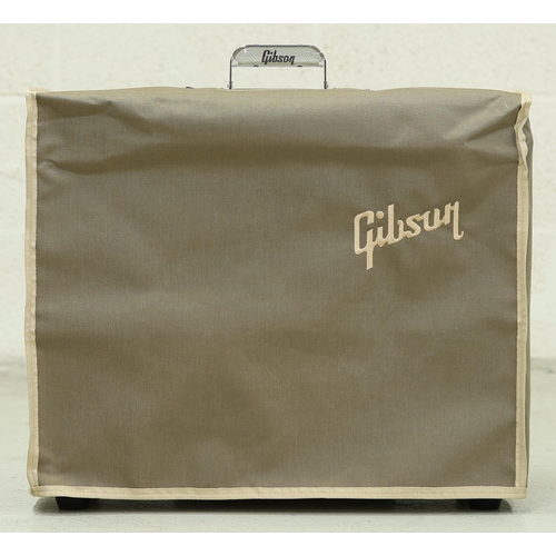 1307 - Gibson Dual Falcon 20 2x10 combo guitar amplifier, cream tolex with oxblood grille, with dust cover,... 