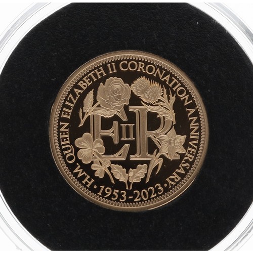 99 - Harrington & Byrne - 2023 Queen Elizabeth II Coronation Anniversary quarter ounce gold proof coi... 