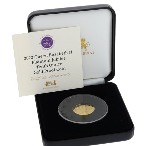 104 - Harrington & Byrne - 2022 Queen Elizabeth II Platinum Jubilee tenth-ounce gold proof coin, 22ct,... 