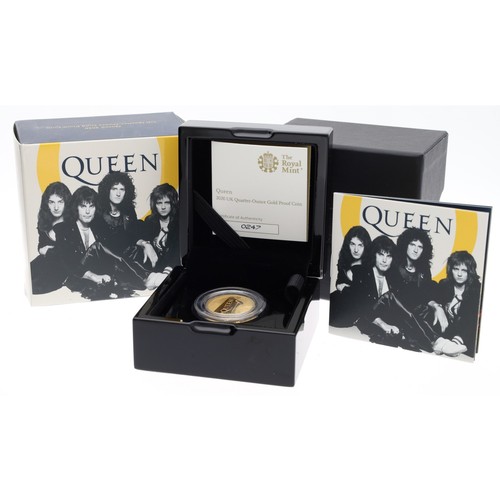 105 - The Royal Mint - Queen, 2020 UK quarter-ounce gold proof coin, 999.9, limited edition 0247/1250, wit... 