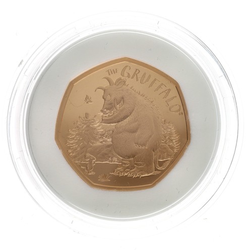 106 - The Royal Mint - Celebrating 20 Years of the Gruffalo, The Gruffalo and Mouse 2019 UK 50p gold proof... 