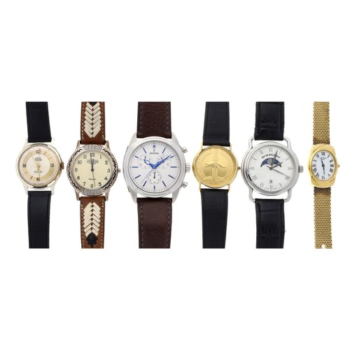 79 - Collection of six assorted wristwatches to include Burberry, Festina, Smiths Empire, etc; within a m... 