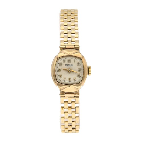 67 - Rotary 9ct lady's wristwatch, 9ct bracelet, 15.8gm, 17mm