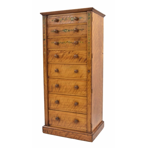 984 - Fine attractive Heal & Son of London satin birch and painted Wellington chest, 24