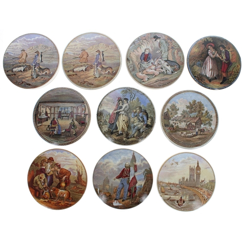 1287 - Group of twenty 19th century and later Prattware pot lids (20)