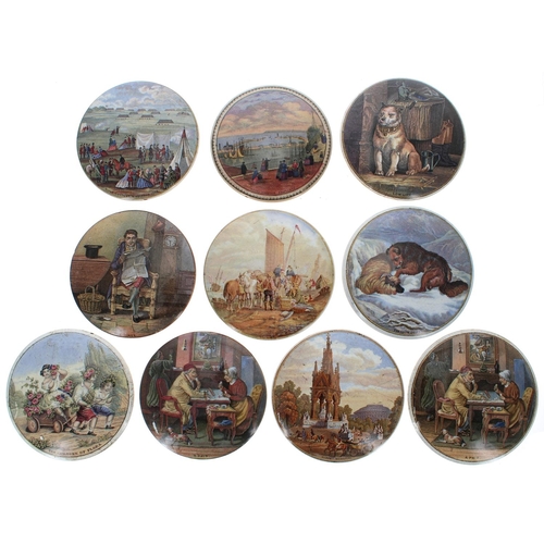 1287 - Group of twenty 19th century and later Prattware pot lids (20)