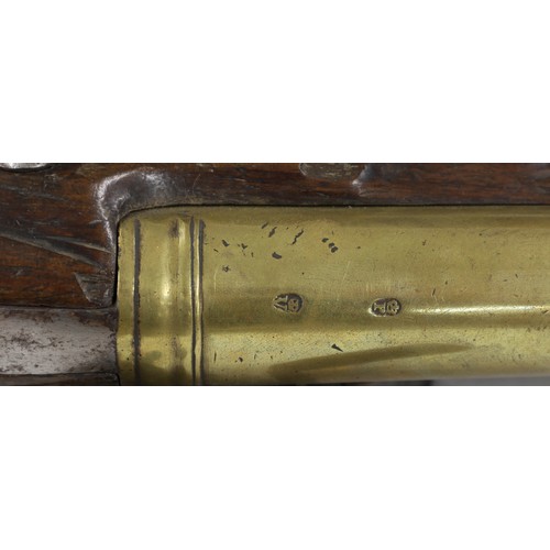 1113 - Fine 18th century Naval brass barreled flintlock blunderbuss signed Wiggin, circa 1780, with brass m... 