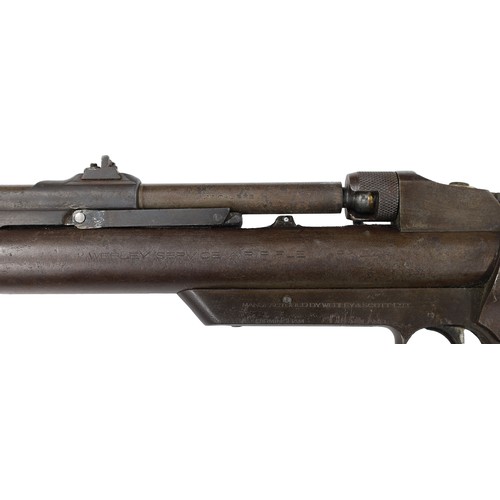 1116 - Webley Service Mark II .22 air rifle, walnut stock with a chequered panel, patent no. 371548, 42