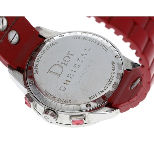 59 - Christian Dior Christal Diamond Chronograph wristwatch, reference no. CD 11431 BR001, serial no. F64... 