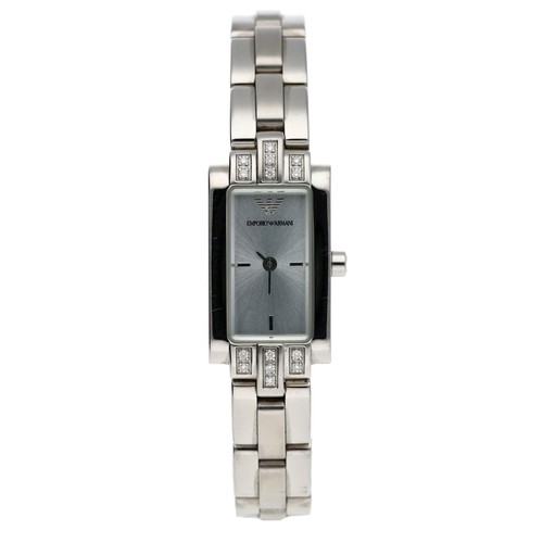 71 - Emporio Armani stainless steel and diamond lady's wristwatch, reference no. AR-3119, circa 2006, rec... 