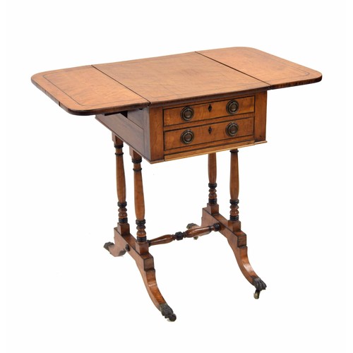 981 - Regency maple work table, 32.5