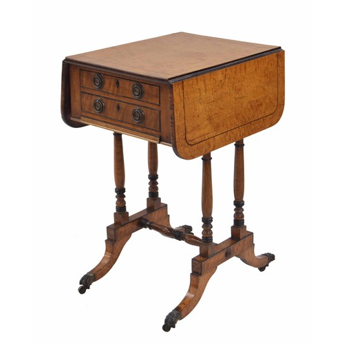 981 - Regency maple work table, 32.5