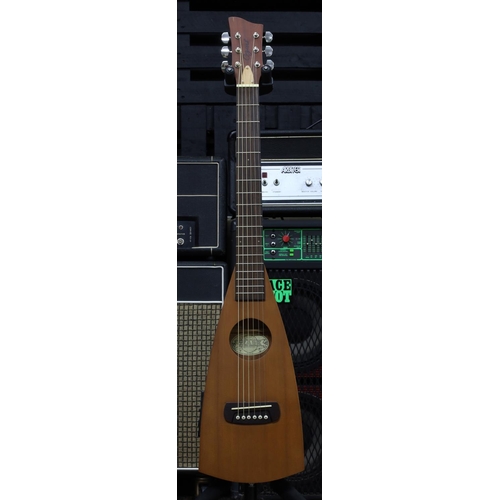 1002 - Ozark 3330E electro-acoustic travel guitar, made in China, with original gig bag... 