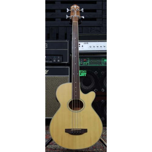 1017 - 2005 Crafter BA400EQ/FL/N electro-acoustic fretless bass guitar, made in Korea, natural finish... 