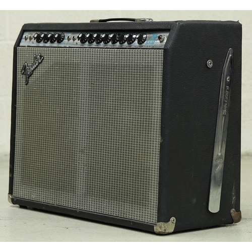 1358 - 1970s Fender Twin Reverb guitar amplifier, made in USA, with JBL Fender orange speakers, footswitch*... 