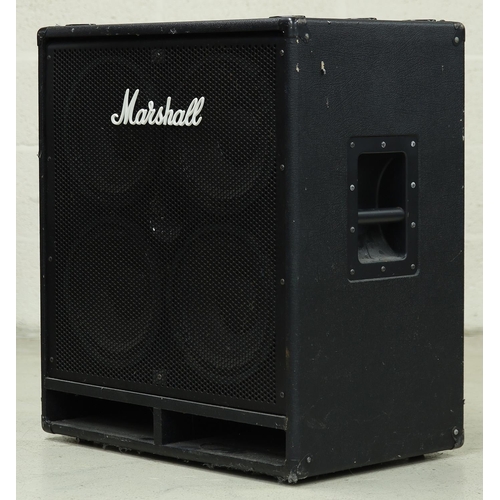 1363 - Marshall MBC410 4x10 Bass guitar amplifier cabinet; together with Pair of Custom Sound PA speakers a... 