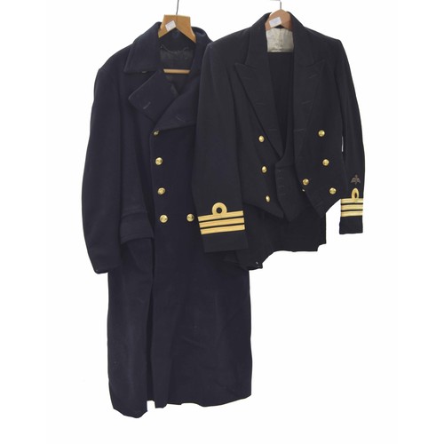 680 - Royal Navy Commanders Mess Dress uniform; 44, jacket, waistcoat and trousers, C H Bernard & Sons... 