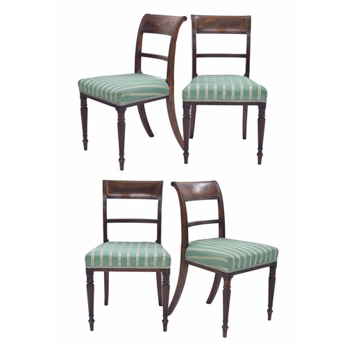 954 - Set of four Regency mahogany dining chairs, 19