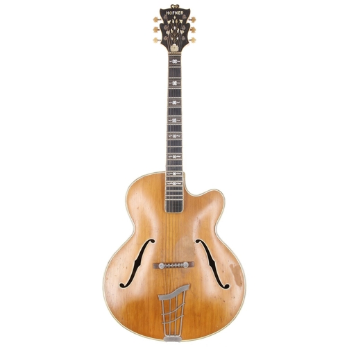 783 - 1950s Hofner Committee archtop guitar in need of restoration, made in Germany; Body: blonde finished... 