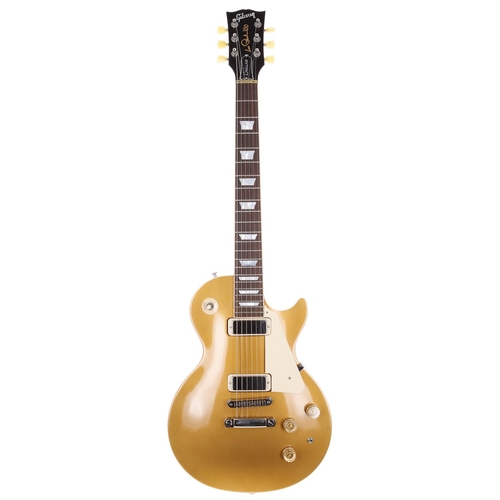 868 - 2015 Gibson Les Paul Deluxe electric guitar, made in USA; Body: gold finished top upon natural mahog... 