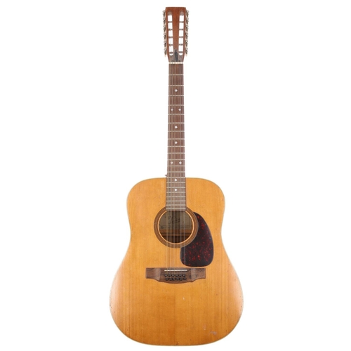 871 - Mid 1960s Levin LT-18 twelve string acoustic guitar; Back and sides: mahogany back with maple sides,... 