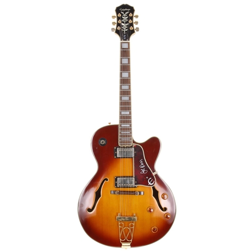 872 - 1995 Epiphone Joe Pass Emperor hollow body electric guitar, made in Korea; Body: sunburst finished m... 