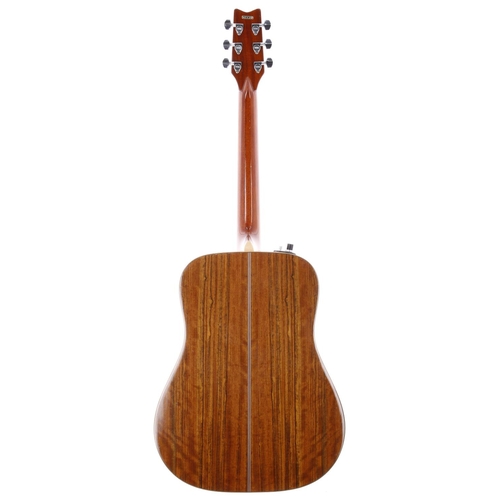 875 - Washburn D-60-E electro-acoustic guitar, made in Japan, circa 1987; Back and sides: Indian rosewood,... 