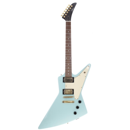 876 - Tokai Explorer electric guitar, made in Korea; Body: sky blue finish, chips to points, further minor... 