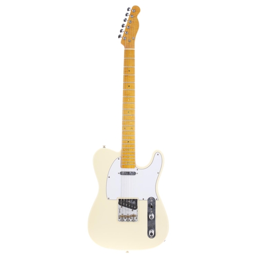 880 - Custom build T-Type electric guitar; Body: Olympic white finished Tele style body, small lacquer cra... 