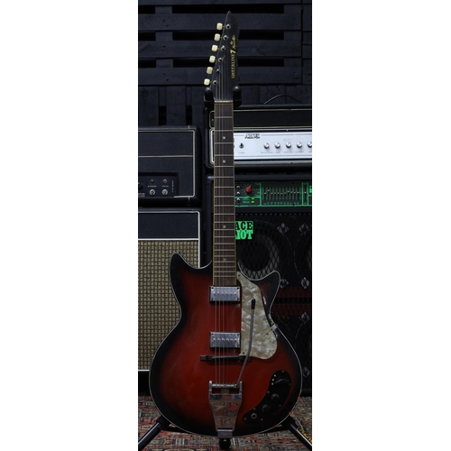 1142 - 1960s Rosetti Sheerline 7 electric guitar, made in Holland, red burst finish, with soft bag (imperfe... 