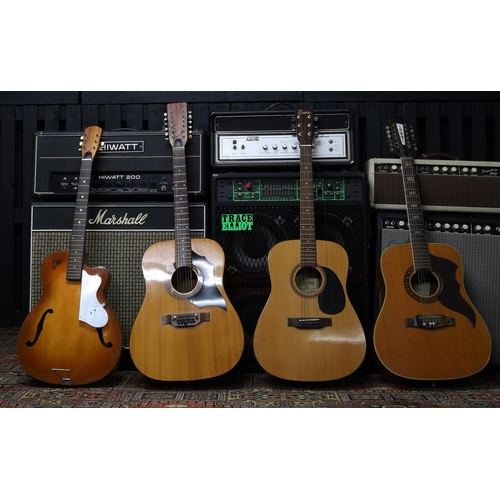 1155 - 1963 Eko 100 small bodied archtop guitar, within contemporary hard case; together with an Eko Ranger... 