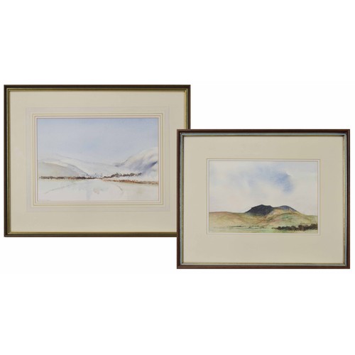 891 - Edward Morris (20th/21st century) - Mountainous winter landscape, signed, watercolour, 9