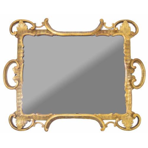 977 - gilt Italianate rectangle mirror with scroll frame, 28