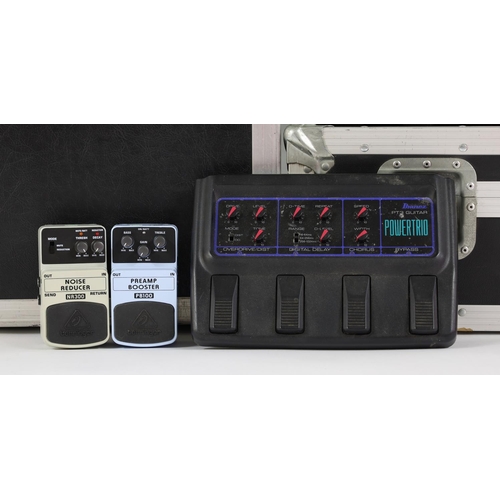 1650 - Ibanez Power Trio PT3 multi-effects guitar pedal, with manual and PSU; together with two Behringer g... 