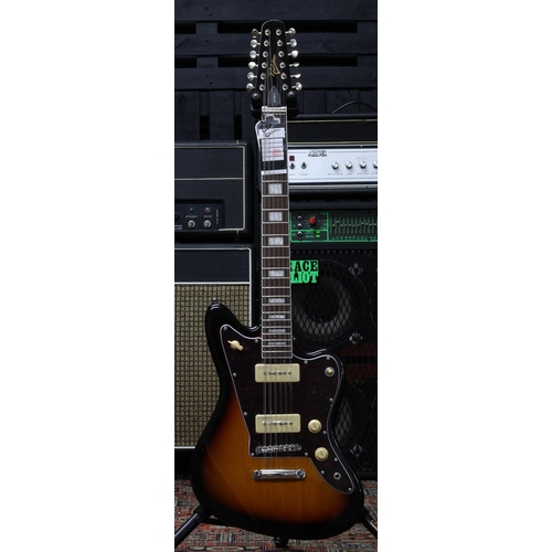 1166 - Revelation RJT60/12 twelve string electric guitar, sunburst finish, with original shipping box (new/... 