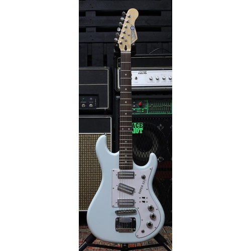 1167 - Rapier 33 RAP33 electric guitar, Daphne blue finish, within shipping box (new/old stock)... 