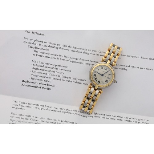 40 - Cartier Panthere Vendome stainless steel and gold lady's wristwatch, reference no. 183964, serial no... 