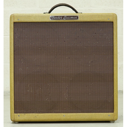 1351 - 1956 Fender 5E6 Bassman 4x10 guitar amplifier, made in USA, tweed exterior (restorations)*Please not... 