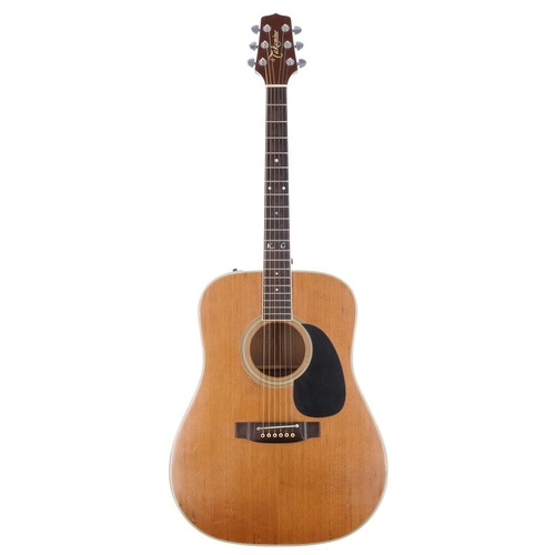 885 - 1990 Takamine FP-360 electro-acoustic guitar, made in Japan; Back and sides: Indian rosewood, buckle... 