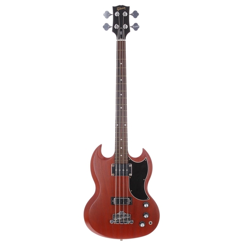 893 - 2011 Gibson Faded SG bass guitar, made in USA; Body: faded cherry finish, a few minor dings; Neck: g... 