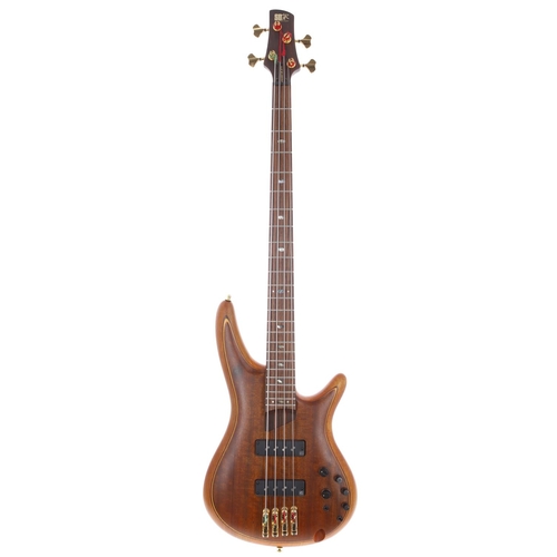 910 - Sound Gear by Ibanez Premium SR1200 bass guitar, made in Indonesia; Body: Vintage natural flat finis... 