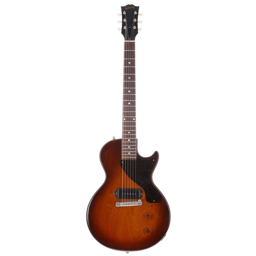 920 - 1955 Gibson Les Paul Junior electric guitar; Body: two-tone sunburst finish, cavity repair to body, ... 