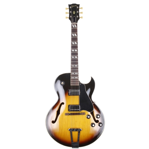 967 - 1976 Gibson ES-175 D semi-hollow body electric guitar, made in USA; Body: sunburst finish, light che... 