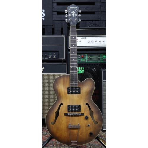 987 - 2016 Ibanez Artcore AF55-TF hollow body electric guitar, made in Indonesia, satin vintage sunburst f... 