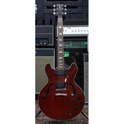 989 - 1980s Columbus Series 3 58/X semi-hollow body electric guitar, cherry finish (imperfections)... 