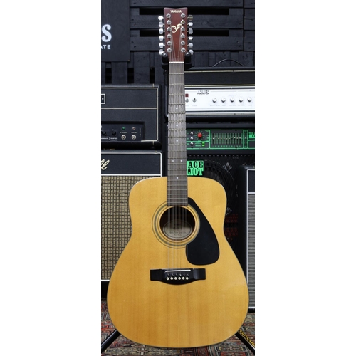 990 - Yamaha FG-411-12 twelve string acoustic guitar, with laminated mahogany back and sides and natural s... 